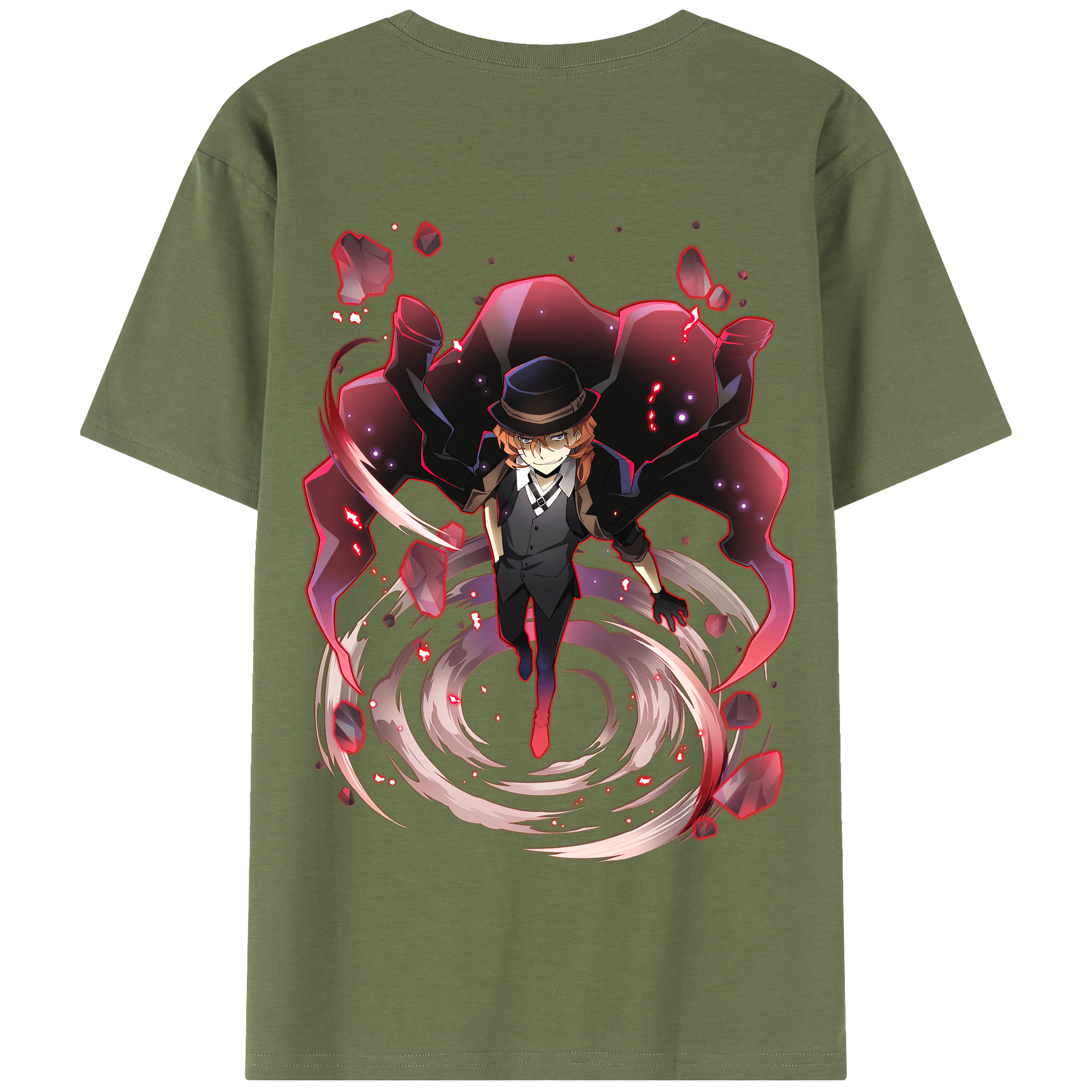 （画像用） 文豪ストレイドッグス Bungo Stray Dogs 綿100％半袖Tシャツ（背面プリント）